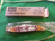 MIB NIB NEW UNUSED SEARS 3 BLADE POCKET KNIFE 95233 AMERICAN EAGLE 4