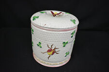 Antique Ceramic Biscuit Jar with a Bee & Beetle picture