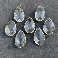 Vintage Lot of 10 Teardrop Chandelier Crystal Clear Pendeloques 2.5” Prisms picture