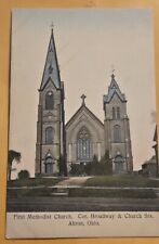 Used 1908 Postcard First Methodist Church Broadway & Church St. Akron Ohio J10  picture