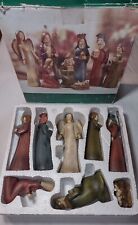 Vintage tii Collections Christmas Resin Nativity   8 Pc Set  Baby Jesus picture