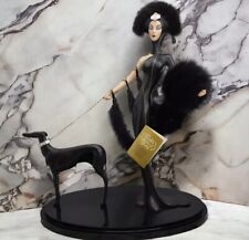 RARE Franklin Mint Heirloom Dolls House of Erte A Symphony in Black Figurine Fur picture