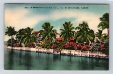 St Petersburg FL-Florida, Bayfront Residence, Snell Isle Vintage c1950 Postcard picture