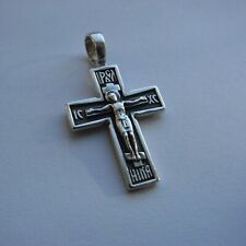 Christian Cross Greek Russian Orthodox Pendant sterling Silver 925 picture