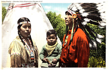 Cherokee People Family 💥 GIANT POSTCARD 💥 Cherokee Nation Reservation NC J-6 picture