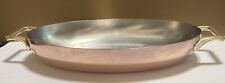 Paul Revere Ware 1801 Oval Gratin Stainless Fish Frying Pan Copper.  “X” picture
