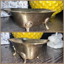 Vintage Solid Brass Small Legs Design Shell Made In India 7”x 2.5”x 3” [Used] picture