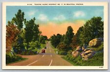 Wytheville VA - US Rt 11 - Highway - Old Cars - Touring - Rocks - Posted 1953 picture
