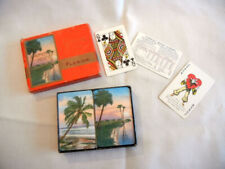 Vtg Souvenir Florida Palmetto Point Boxed Playing Card Complete Set Palm Trees picture