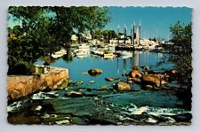 Camden Harbor & Falls Viewed from Balcony of The Smiling Cow Camden ME Postcard picture
