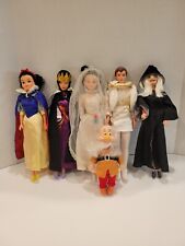 Vintage Bikin Disney Snow White, Prince Evil Queen, Witch, Dolls Lot Of 6 picture