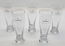 *N) Set of 5 Tall Heineken Beer Glasses Barware 8.5 Tall picture