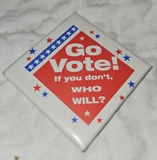 Go Vote Political Pin Pinback Button Vintage picture