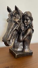 Stallion Horse Bust With A Woman  14