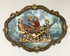 Vtg EMPIRE 3D Art Wall Decor Picture Plaque Rococo Frame Italy “The Cheaters” picture