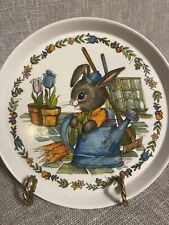 VTG  Peter Rabbit Melamine Child Plate Gardening Spring Easter 3101 SiLite picture