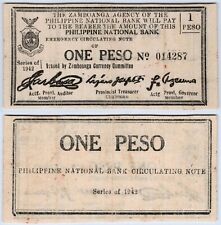 1942 Philippines ~ ZAMBOANGA 1 Peso ~ PNB WWII Emergency Note ~ ZAM-125 picture