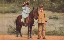 Pretty Little Girl Rides Welch Pony New York Zoological Park #2622 B Postcard picture