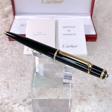 Cartier Ballpoint Pen Diabolo Black Resin 18K Gold Finish w/ Case & Papers picture