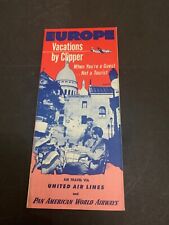 Vintage c.1950's United Air Lines Europe Vacations By Clipper Brochure picture