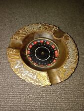 Vintage Fabulous Las Vegas Etched Copper Working Roulette Wheel Ashtray Japan  picture