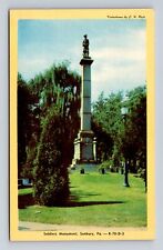 Sunbury PA-Pennsylvania, Soldiers Monument, Antique, Vintage Souvenir Postcard picture