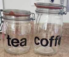 Vintage Triomphe Glass Canisters Coffee Tea  picture