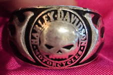 RARE Harley-Davidson Sterling Silver 925 by MOD Skull & Flames Ring size 12.5  picture