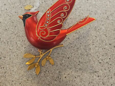 Hallmark Keepsake Ornament 2015 Ruby Red Cardinal METAL Beauty of Birds. CLEAN picture
