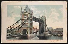 1904 **LONDON, TOWER BRIDGE** ISLE OF WIGHT GRAPHIC U.K. POSTCARD+SC# 127 STAMP picture
