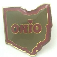 Ohio State Shape Tie Lapel Pin Enameled Jewelry 1 inch picture