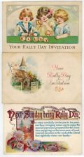 Lot of 3 1925 Rally Day invitations Children, Blocks McConnellsburg PA Postmark picture