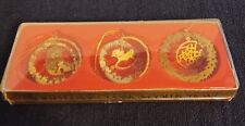 Set of 3 Solid Brass Classic Collection Christmas Ornaments. In Original Box picture