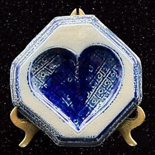 Rowe Pottery Works Blue Heart Spoon Rest Stoneware Salt Glaze RPW Wall Hanging  picture