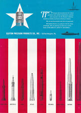 1961 Clifton Precision Critical Guidance Print Ad Missiles & Subs Red White Blue picture