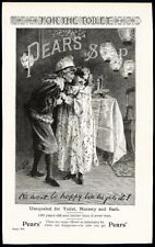 PEARS SOAP Ad 1889 Little Boy Trying to Kiss Girl by T W COULDERY picture
