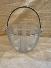 Vintage Fostoria Glass Ice Bucket & Handle Sunray Pattern Clear 4.5”H X 6” D picture
