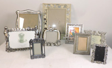 Lot of 9 Cast Metal Variety Picture Photo Frames.  Largest 2-5