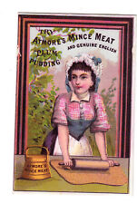 Atmore's Mince Meat Plum Pudding Rolling Pin Jones Eaton Boston Vict Card c1880s picture