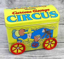 Curious George Circus Peanut Rolling Coin Bank Memorabilia/Merchandise TIN ONLY picture