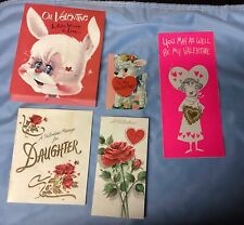 Vintage Valentine Card Lot. 5 Used. picture