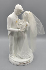 LOVE HONOR CHERISH WEDDING PORCELAIN FIGURE 1996 ENESCO Groom Bride REACH DESIGN picture