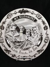 Vintage Burgess Mt Rushmore Souvenir Plate Black Hills SD 10” picture