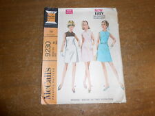 Vintage 1968 McCalls Sewing Pattern 9230 Misses Dress Size 10 Bust 32.5 picture