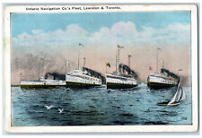 c1920's Ontario Navigation Co.'s Fleet Lewiston & Toronto Canada Postcard picture