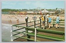 Enjoying The View From Ocean Pier Old Orchard Beach Maine 1960s Vintage Postcard picture