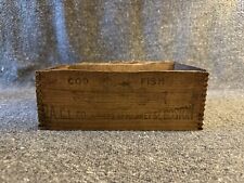 Small Vintage Wood Dovetail Box Featuring Cod Fish picture