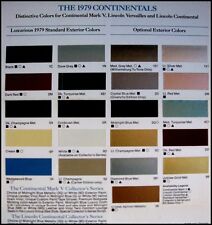 1979 Lincoln Color Chip Paint Selector Brochure Continental Versailles Mark V 79 picture