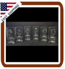 Vintage Embossed Set of 6 Clear Drinking Glasses Avon Eras of Fashion picture