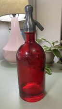 Antique Red Seltzer Soda Bottle Martin & Freres 1930’s With Spout picture